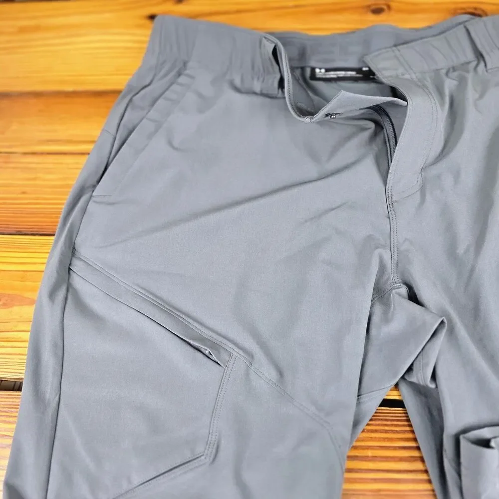 Under Armour Storm Cargo Pants Men 40x31 Gray Zip Pocket Hiking Active